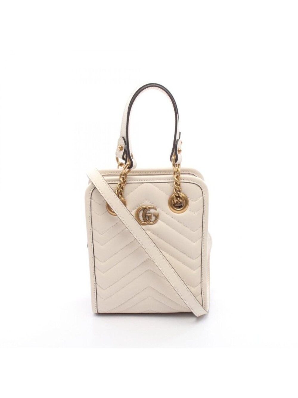 Gucci Chmmdebag GG Marmont Off White Leather Minibag Vinega